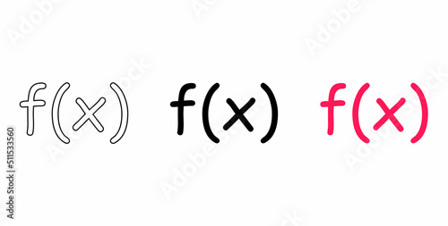 Function of x symbol icon in mathematics