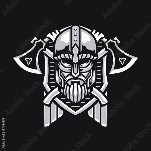 Wallpaper Mural Viking head vector template.  Great Heathen army illustration. Torontodigital.ca