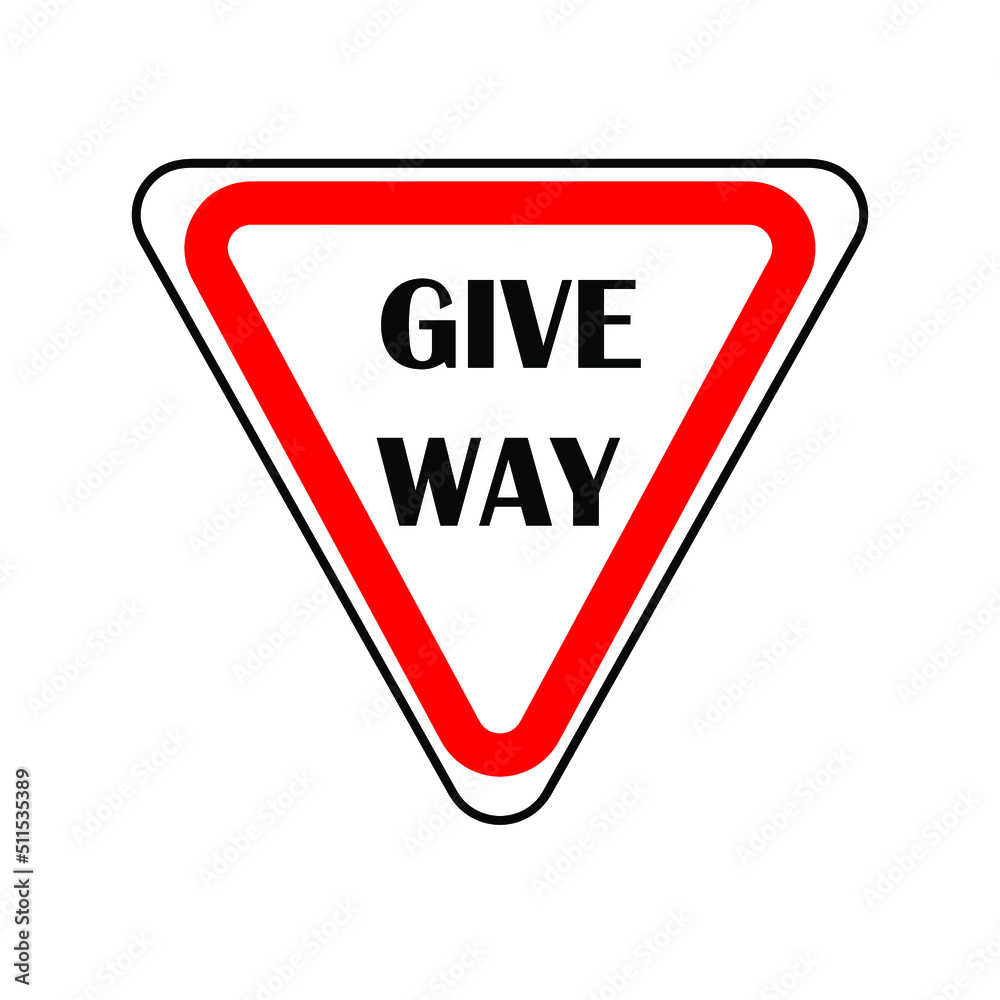 Give way sign. illustration vector of give way sign. EPS10 Give way sign. illustration vector of give way sign. EPS10