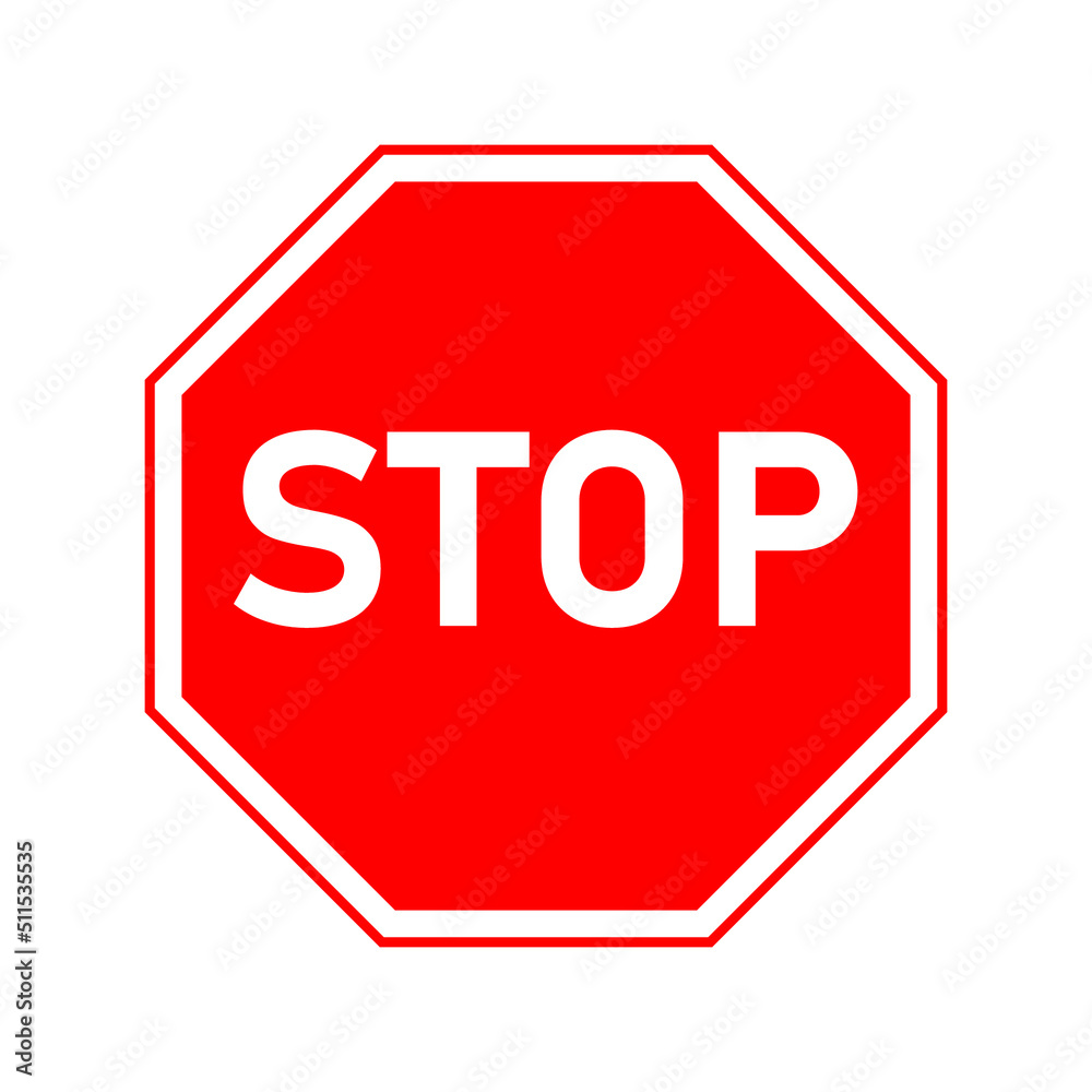 Red Stop Sign. Traffic regulatory warning stop symbol. illustration vector of stop sign, EPS10. Red Stop Sign. Traffic regulatory warning stop symbol. illustration vector of stop sign, EPS10.