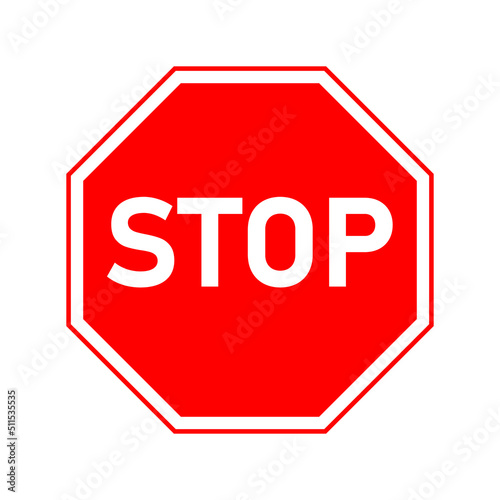 Red Stop Sign. Traffic regulatory warning stop symbol. illustration vector of stop sign, EPS10.