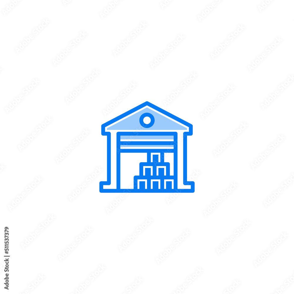 Warehouse filled line icon. linear style sign for mobile concept and web design. Outline vector icon. Symbol, logo illustration. Vector graphic Warehouse filled line icon. linear style sign for mobile concept and web design. Outline vector icon. Symbol, logo illustration. Vector graphic