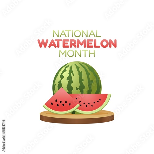 vector graphic of national watermelon month good for national watermelon month celebration. flat design. flyer design.flat illustration.