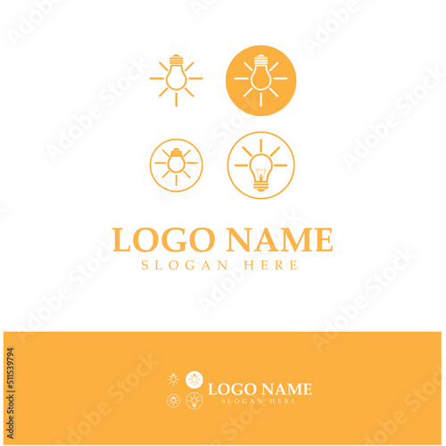 lamp lightbulb logo design inspiration vector icon template