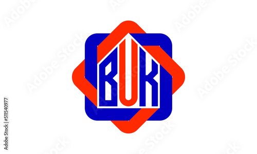 BUK three letter real estate logo with home icon logo design vector template | construction logo | housing logo | engineering logo | initial letter logo | minimalist logo | property logo |	
