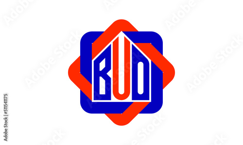 BUO three letter real estate logo with home icon logo design vector template | construction logo | housing logo | engineering logo | initial letter logo | minimalist logo | property logo |	 photo
