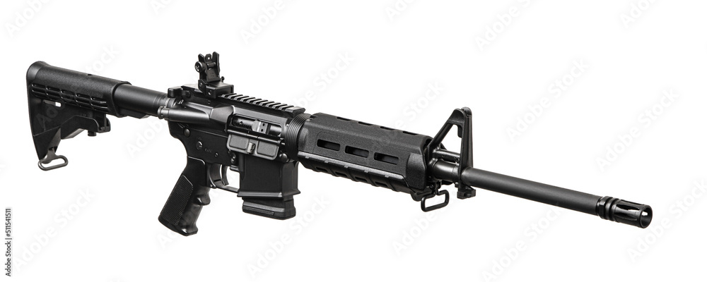 Modern automatic rifle isolated on white. Weapons for police, special ...