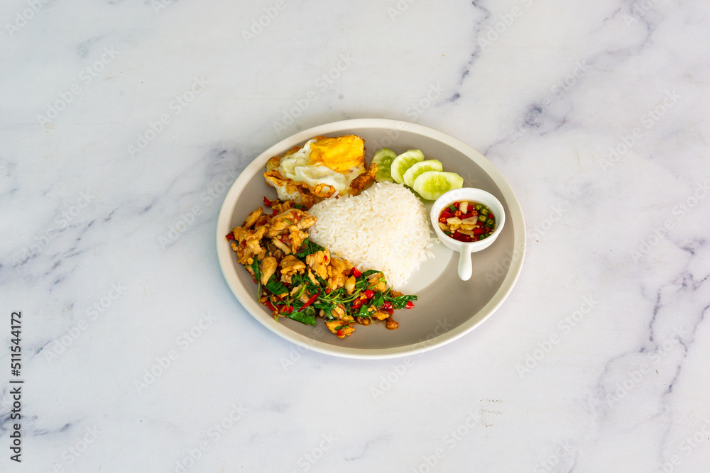 basil pork fried rice thai food. Thai Food concept Khao pad krapow rice and minced beef Thai holy basil stir-fry with fried egg basil pork fried rice thai food. Thai Food concept Khao pad krapow rice and minced beef Thai holy basil stir-fry with fried egg