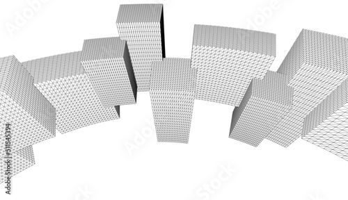Abstract modern architecture 3d illustration