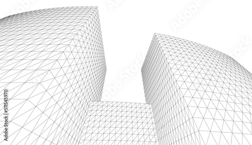 Abstract modern architecture 3d illustration