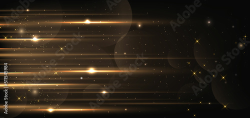 Abstract golden light background with dust sparkling glitter. Luxury concept.