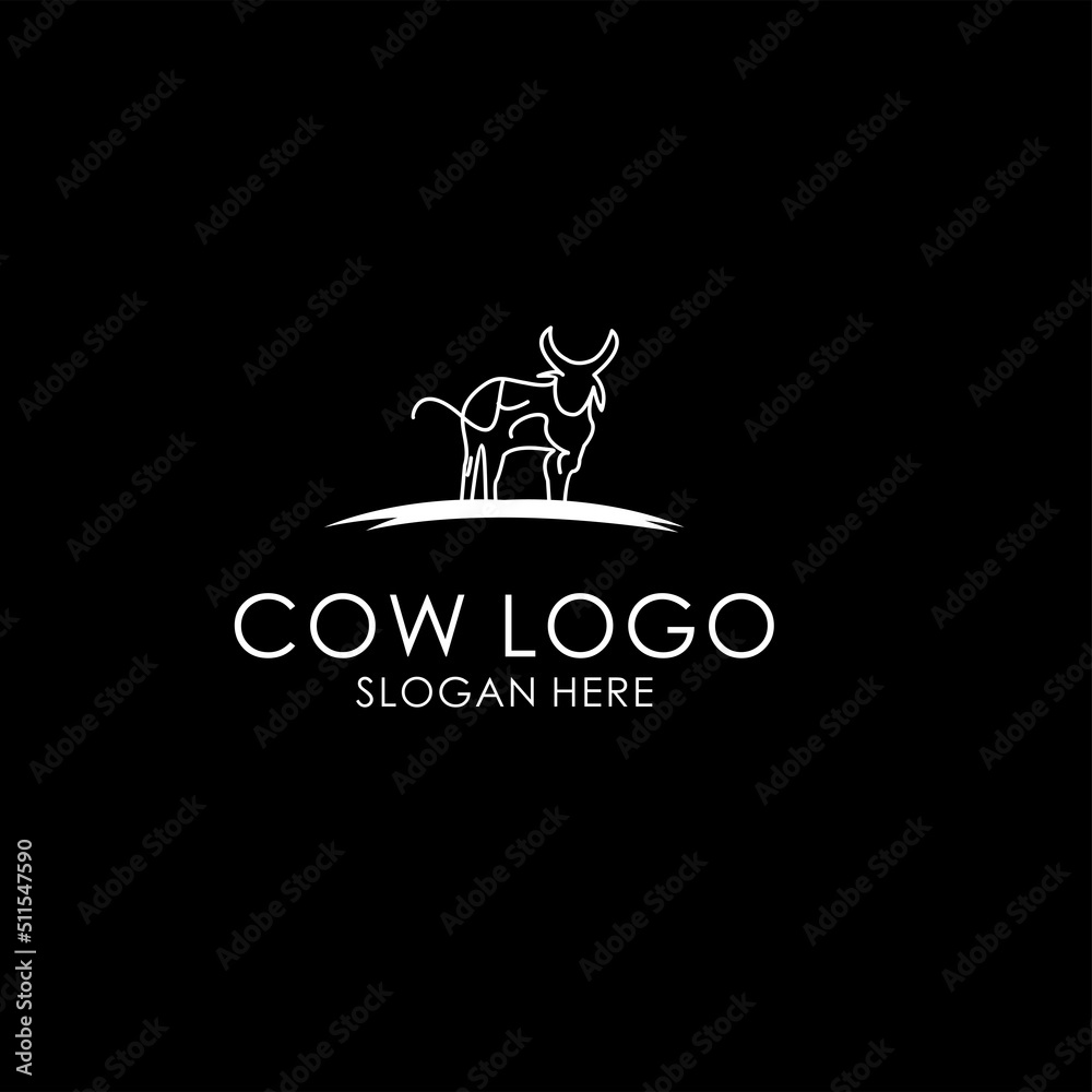 Cow logo icon design vector 