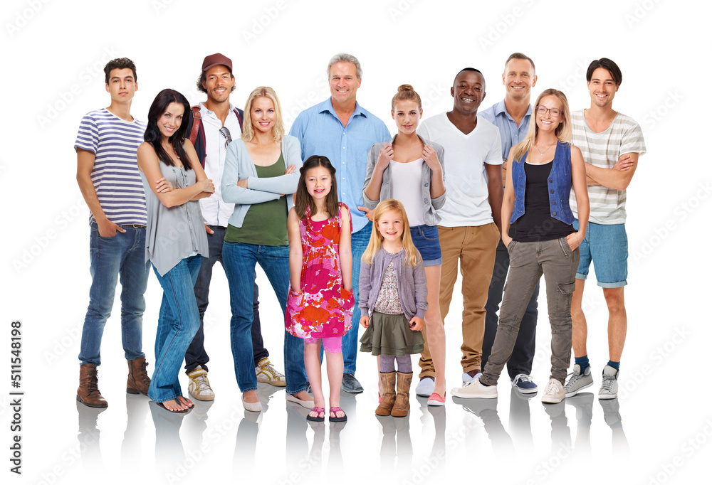 Cool, calm and casual. Studio shot of a diverse group of people wearing casual clothing.