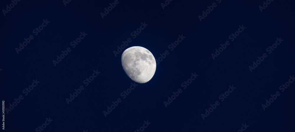Bright Moon in the blue sky. Nature Background Bright Moon in the blue sky. Nature Background
