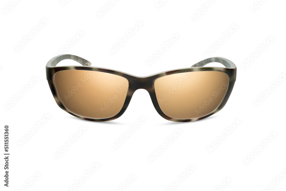 Sunglass | Beach Bronze color stylish sunglasses isolated on white background Sunglass | Beach Bronze color stylish sunglasses isolated on white background