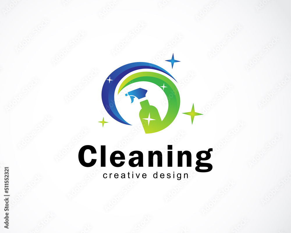 cleaning logo creative design color modern laundry home clean nature design concept cleaning logo creative design color modern laundry home clean nature design concept