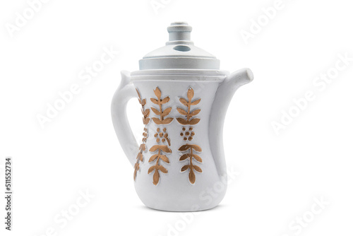 Arabic traditional coffee dallah isolated white background 