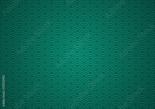 Chinese traditional oriental ornament background, green clouds pattern background.