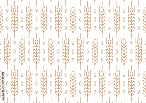 Luxury Wheat pattern. Abstract wheat vector background. Geometric damask texture.