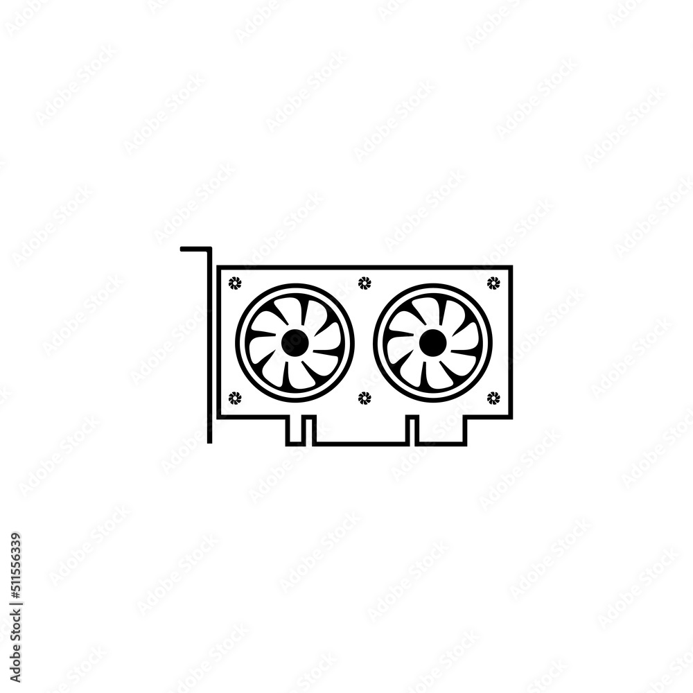 GPU Graphic Card Icon vector GPU Graphic Card Icon vector