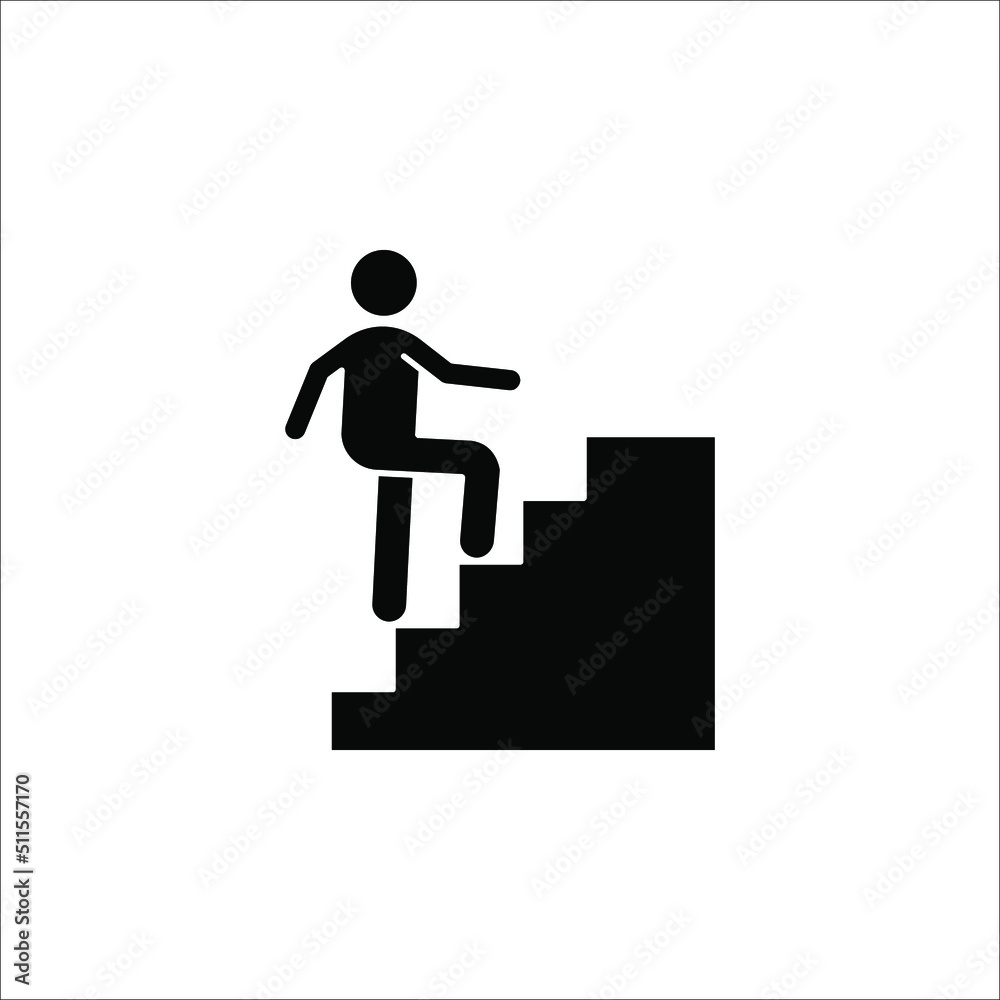 Stairs icon vector isolated on white background, line and outline elements in linear style on white background Stairs icon vector isolated on white background, line and outline elements in linear style on white background