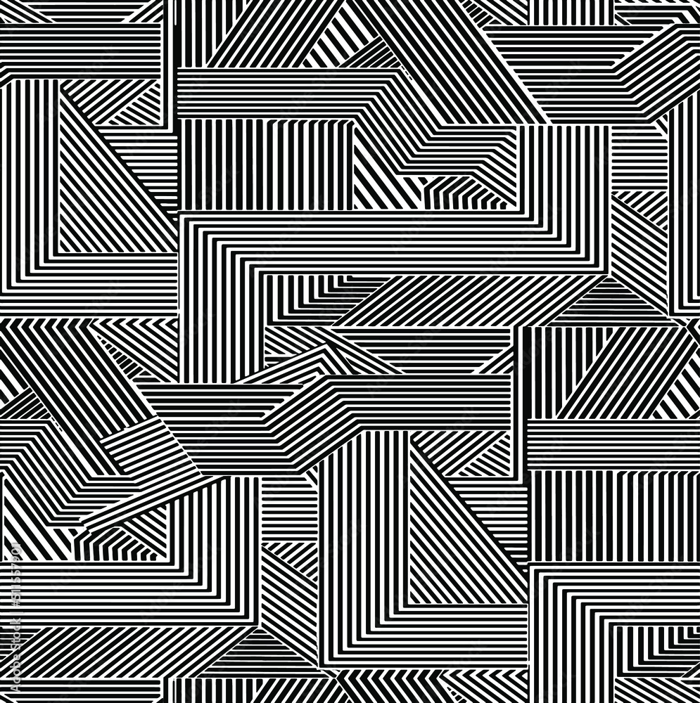 a metered pattern suitable for textiles consisting of geometric shapes