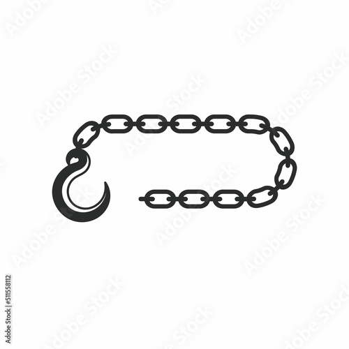 Crane hook chain  vector illustration template