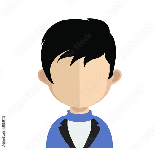 Abstract Boy Avtar Character.In fiction, a character is a person or other being in a narrative vector illustration. many uses for advertising, book page, paintings, printing, mobile wallpaper, mobile. photo