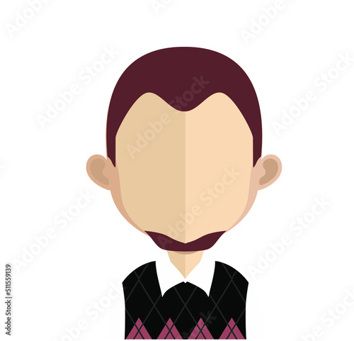 Abstract Boy Avtar Character.In fiction, a character is a person or other being in a narrative vector illustration. many uses for advertising, book page, paintings, printing, mobile wallpaper, mobile.
