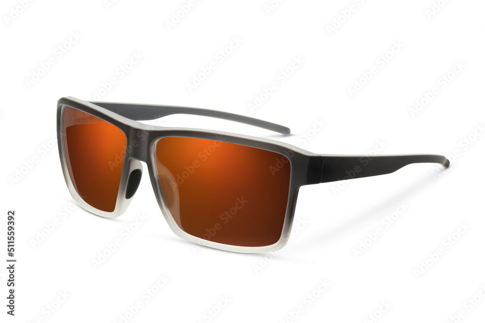 Sunglass | Gold Crescent Color stylish sunglasses isolated on white background Sunglass | Gold Crescent Color stylish sunglasses isolated on white background