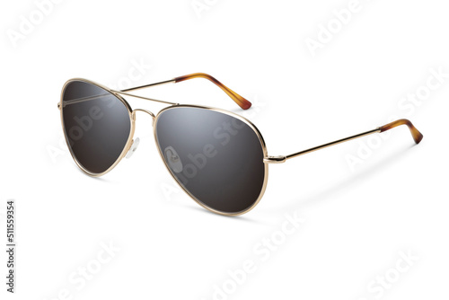 Sunglass | Gold Crescent Color stylish sunglasses isolated on white background