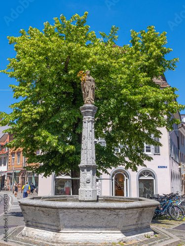 Fountain at Schwabentor in Freiburg im Breisgau. Baden Wuerttemberg, Germany, Europe photo