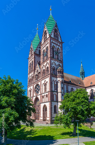 Beautiful Herz-Jesu or Heart of Jesus church in Freiburg im Breisgau city. Baden-Wuerttemberg, Germany, Europe photo