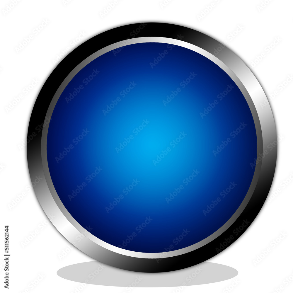 Blue button ilustrator image, luxury, sliver Blue button ilustrator image, luxury, sliver