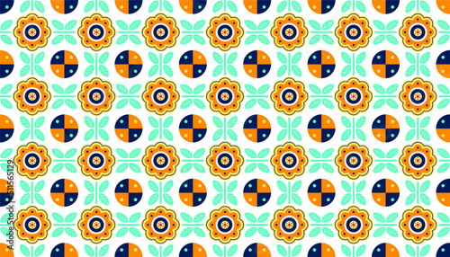 background of flowers and leaves like cloth motifs