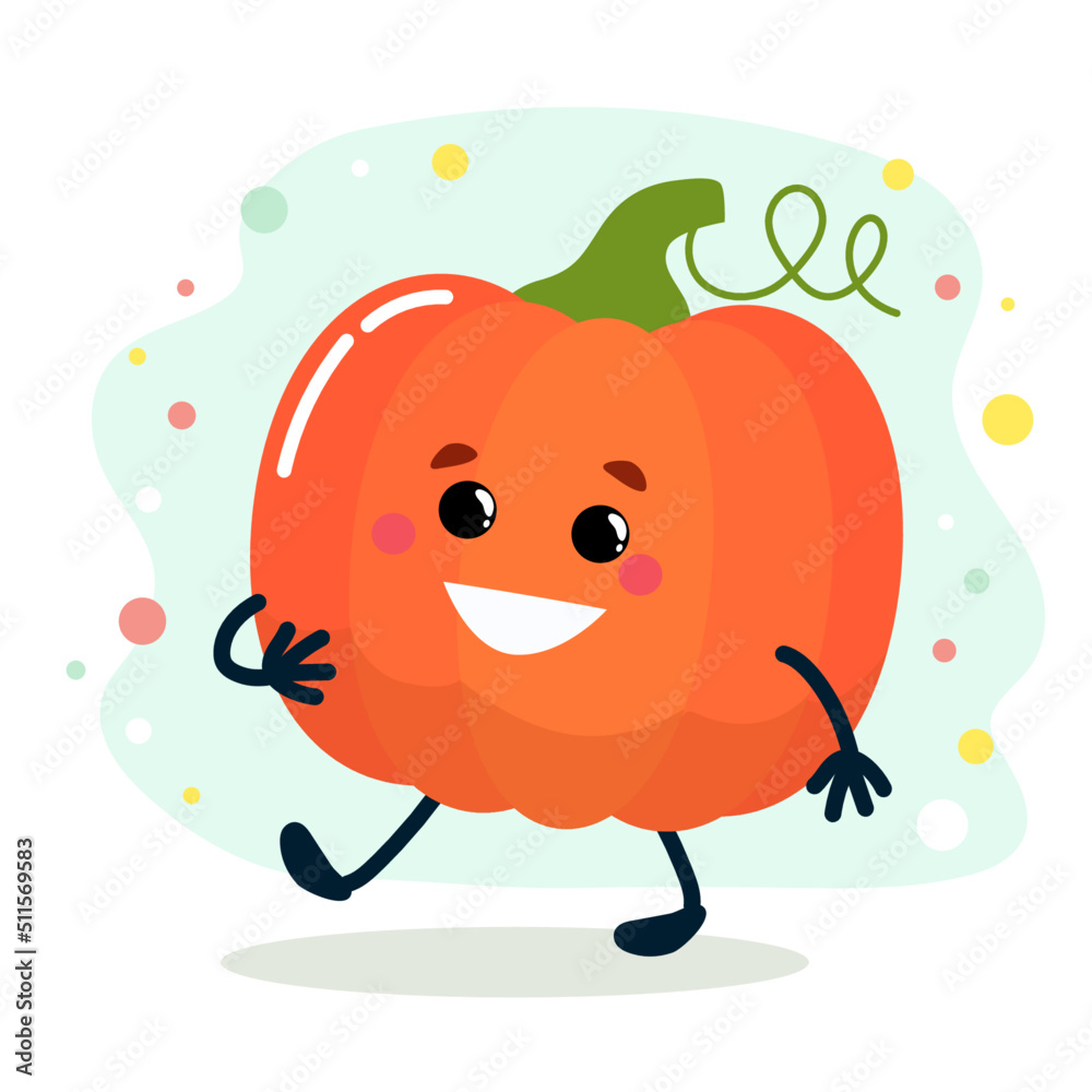 A vegetable with a cheerful face. Vector illustration isolated on white background A vegetable with a cheerful face. Vector illustration isolated on white background