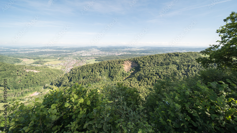 landscape in switzerland, view from the (Wasserflue), a 866 m above sea level. mountain in the canton of Aarau.
