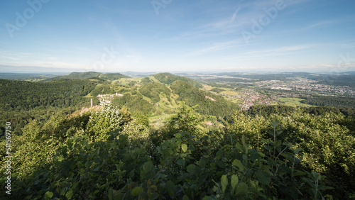 landscape in switzerland  view from the  Wasserflue   a 866 m above sea level. mountain in the canton of Aarau. 