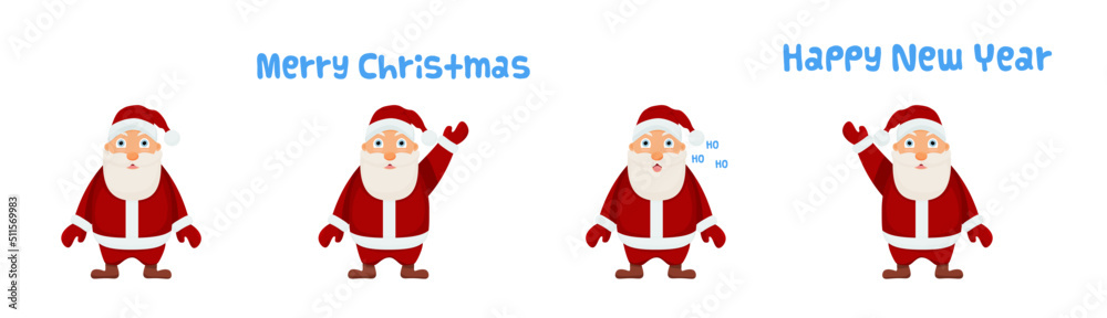Vector illustration set Santa Claus on a white background. Different Santa Clauses. Vector illustration set Santa Claus on a white background. Different Santa Clauses.