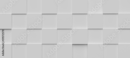 Abstract background, symmetrical white clay cubes, 3d render. Digital backdrop illustration
