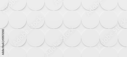 Abstract background, white clay round objects. 3d render, digitally generated backdrop with copy space