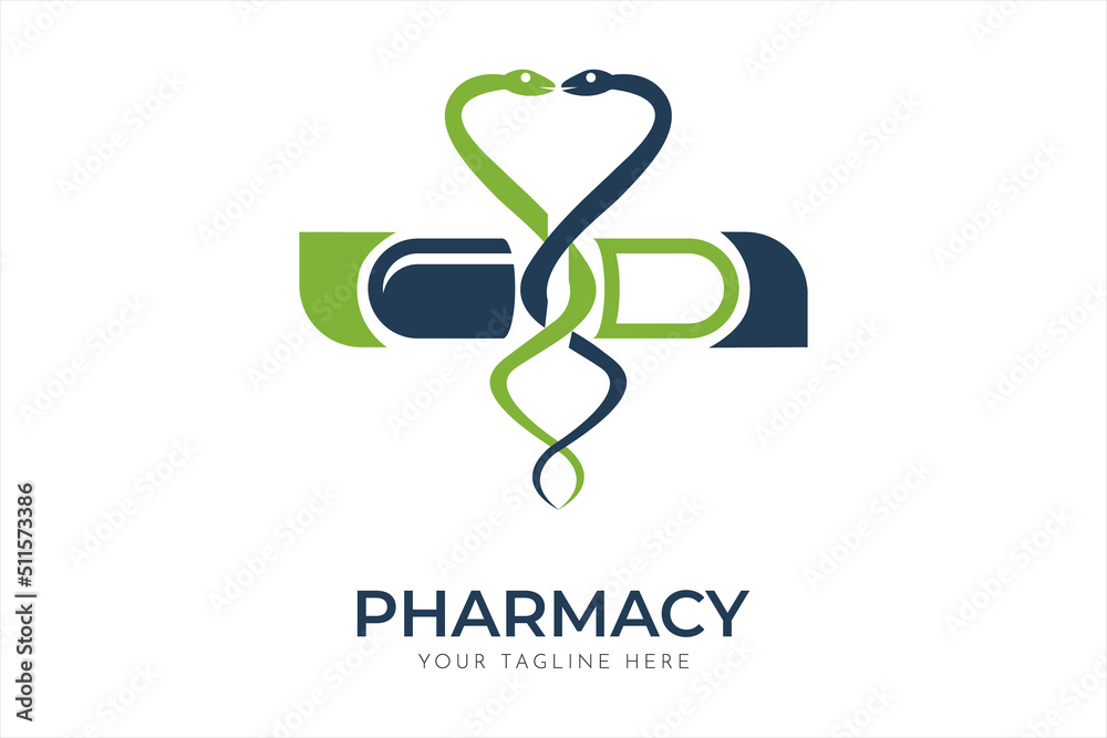 Pharmacy Logo Design. The creative logo is formed by the combination of