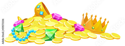 Gold pile. Loot game icon. Treasure symbol