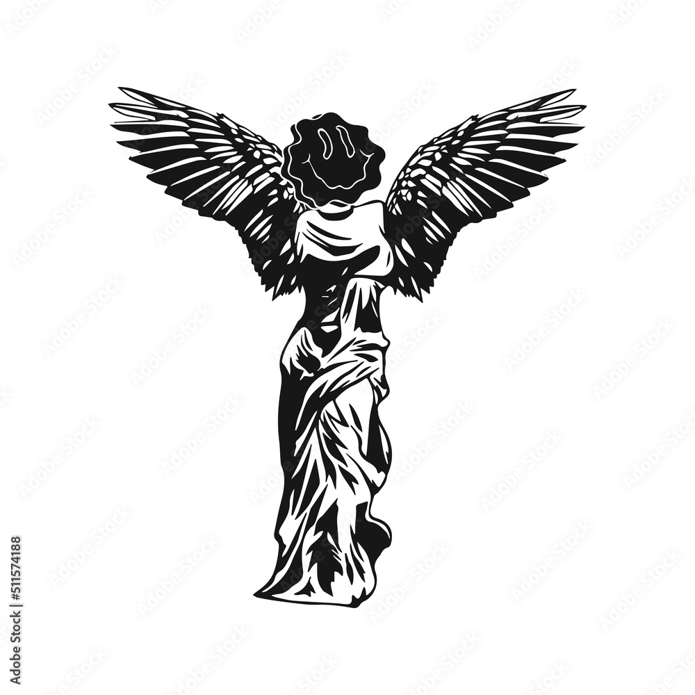 winged angel silhouette illustration vector winged angel silhouette illustration vector