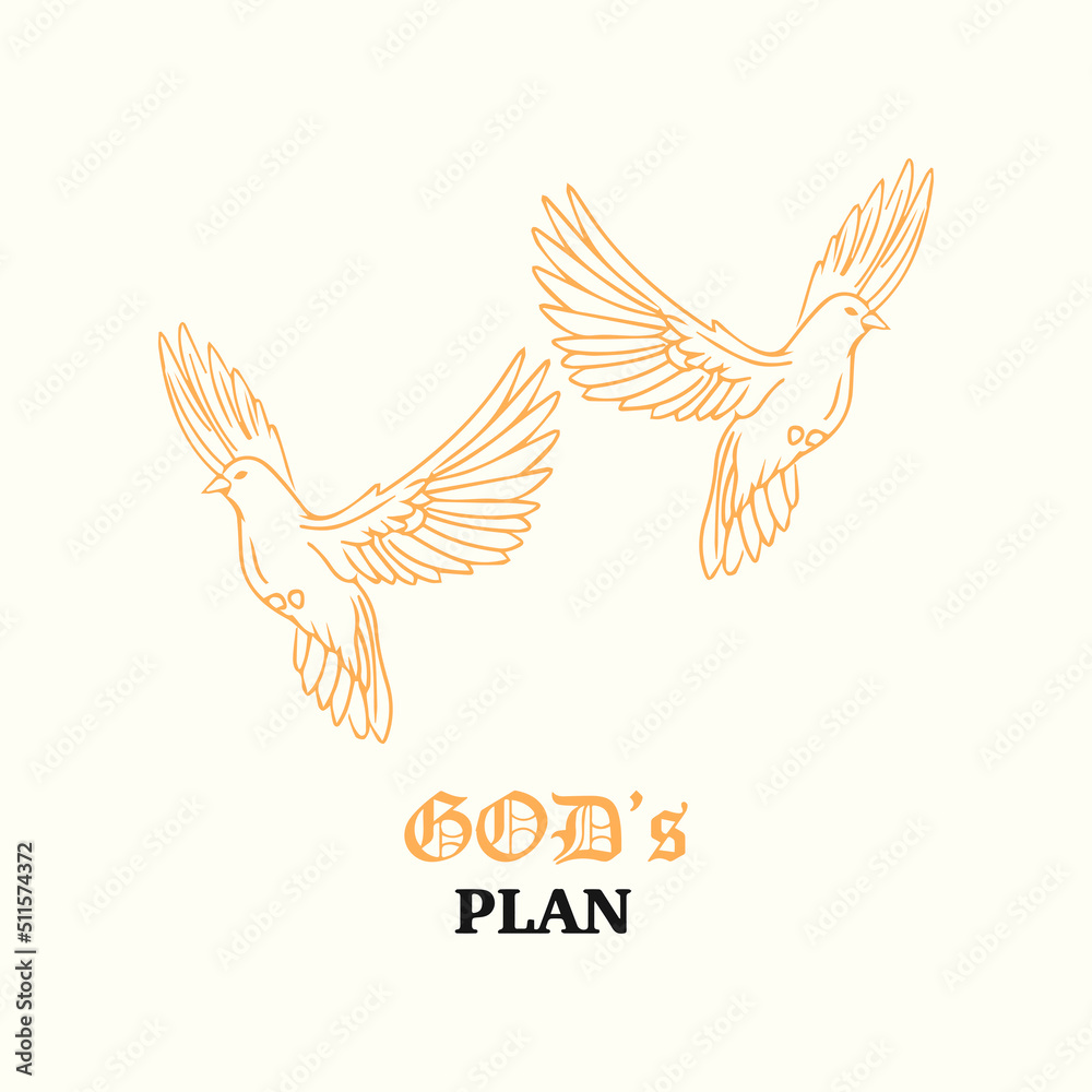 Obraz premium vector two doves line concept
