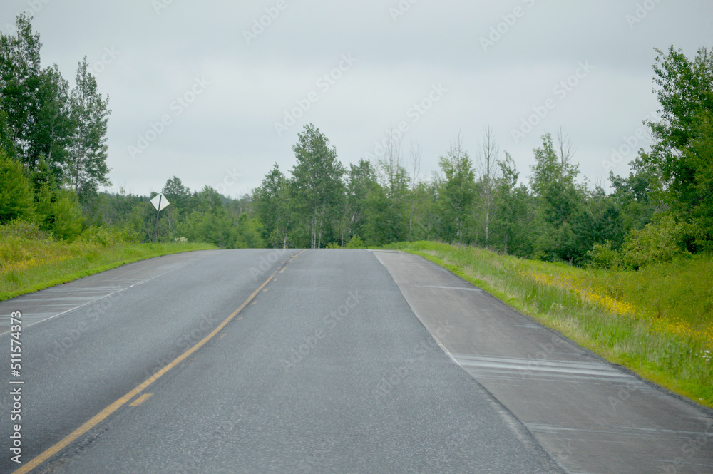 Fototapeta premium Driving Route 1 - June 13, 2022, Caribou, Maine, United States