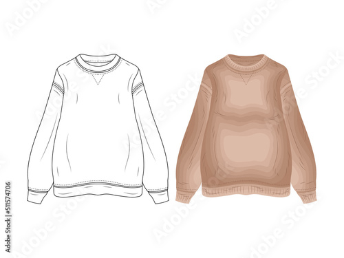 fashion product catalog uniforms mockup sketch vector illustration clothing silhouette icon model up