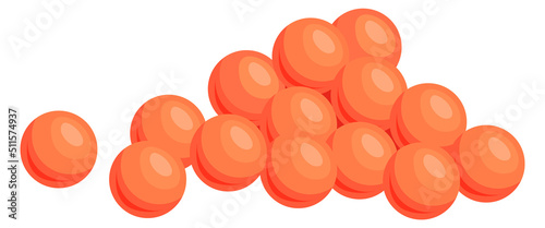 Red caviar icon. Cartoon fish egg. Tasty food