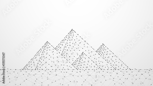 Abstract plexus network connection of Pyramid. Vector illustration