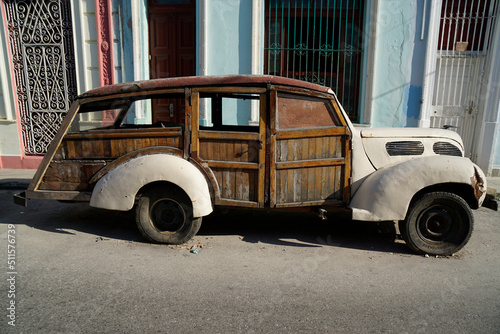 classic car restored with wood in havana © chriss73